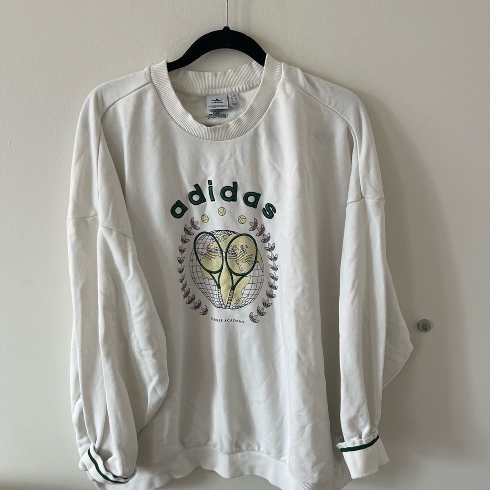Adidas White Tennis Crewneck